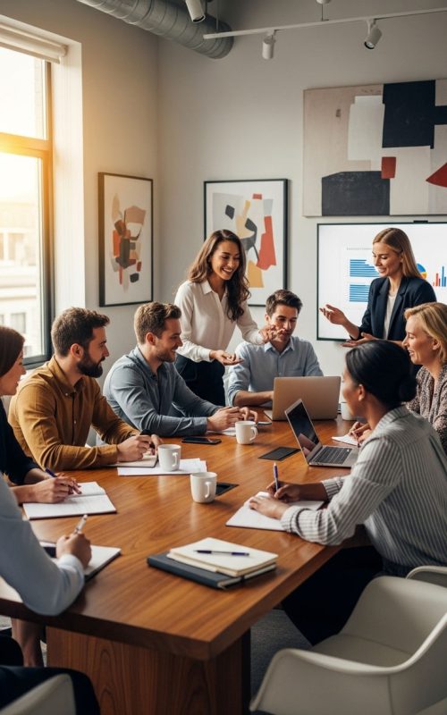 Business Team Meeting Photography - Corporate Collaboration AI Portrait _ Office Teamwork